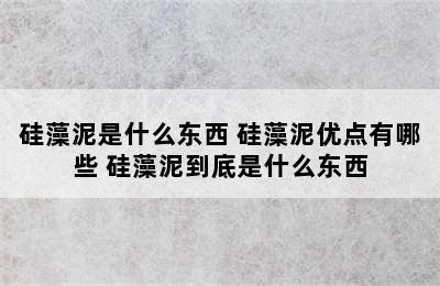 硅藻泥是什么东西 硅藻泥优点有哪些 硅藻泥到底是什么东西